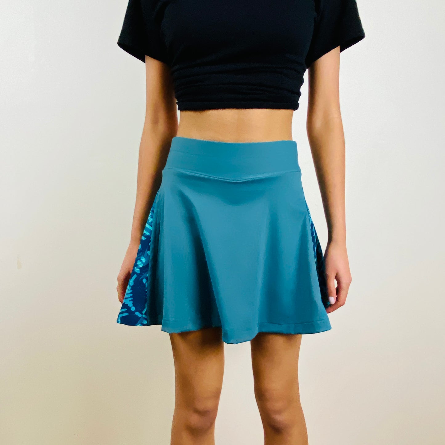 Girls Sports Skort – Teal Performance Skirt with Built-In Shorts