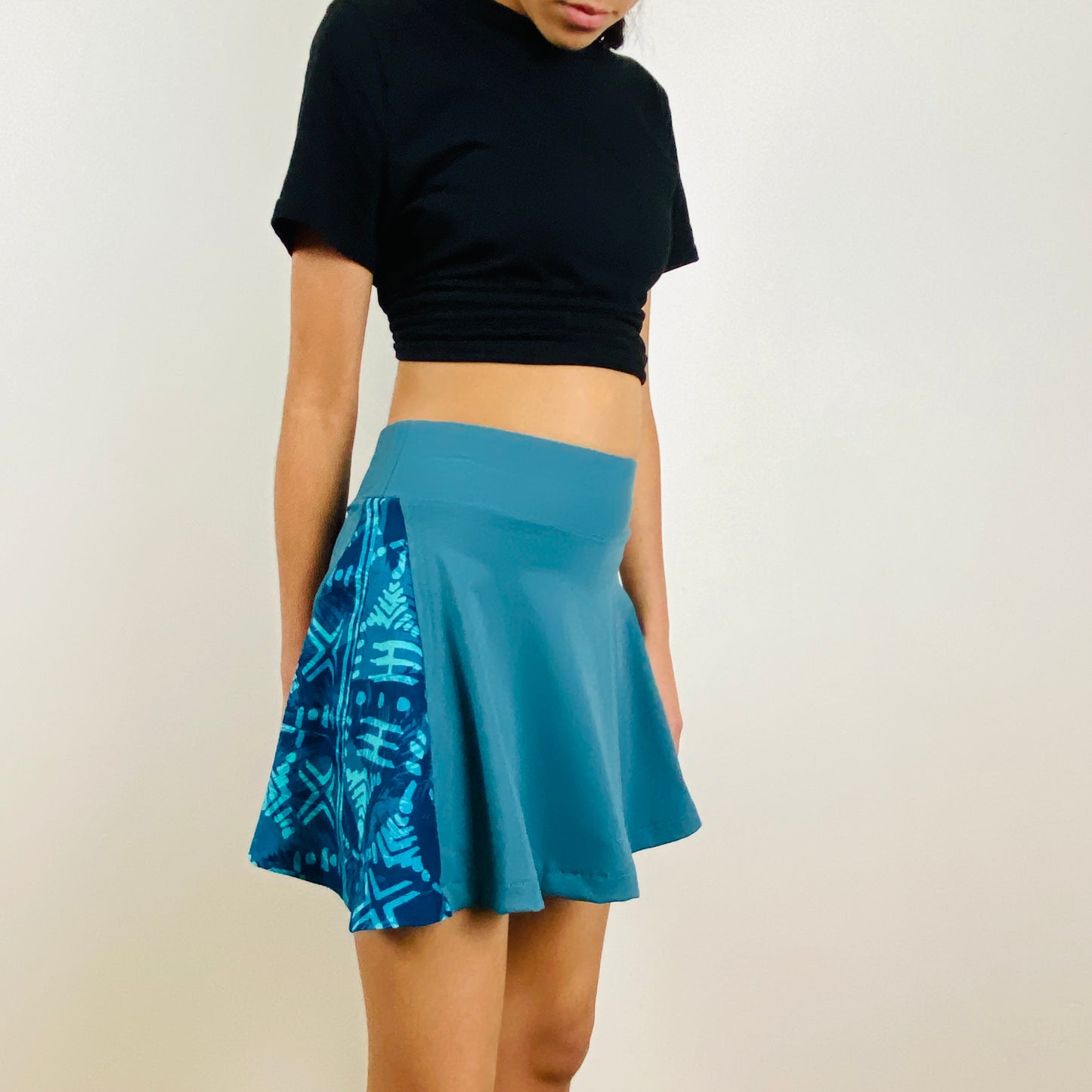 Girls Sports Skort – Teal Performance Skirt with Built-In Shorts