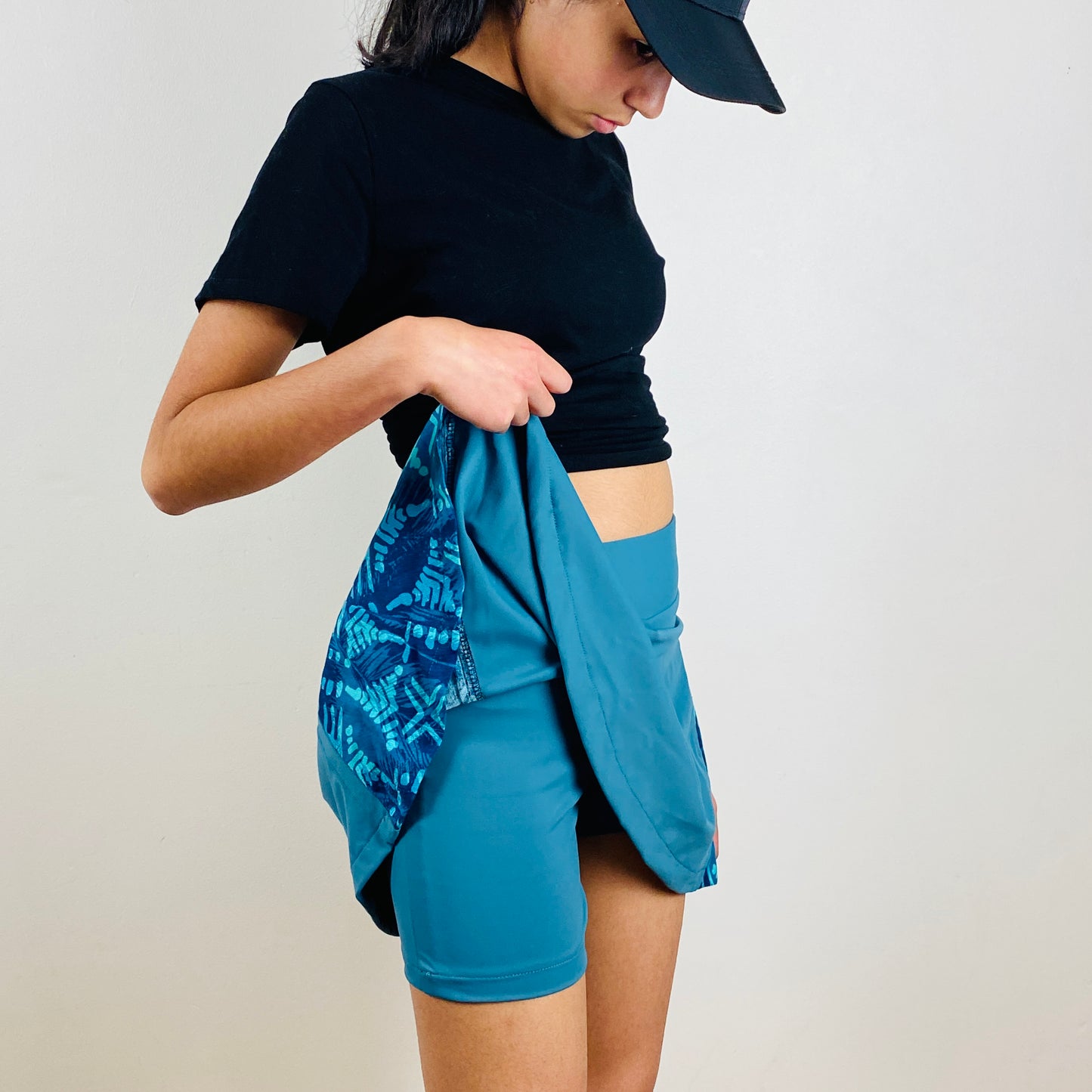 Girls Sports Skort – Teal Performance Skirt with Built-In Shorts
