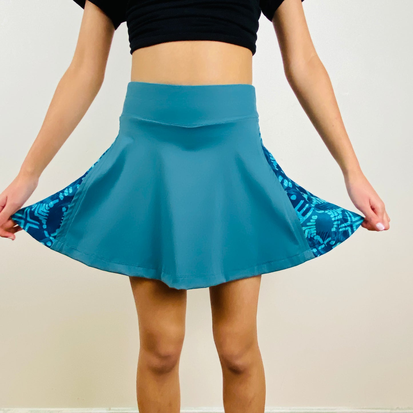 Girls Sports Skort – Teal Performance Skirt with Built-In Shorts